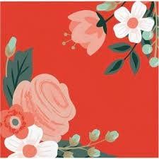 BEVERAGE NAPKINS 24CT 3P MODERN FLORAL BOLD