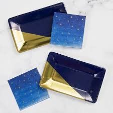 PLATE RECT FOIL 8CT/ NAVY