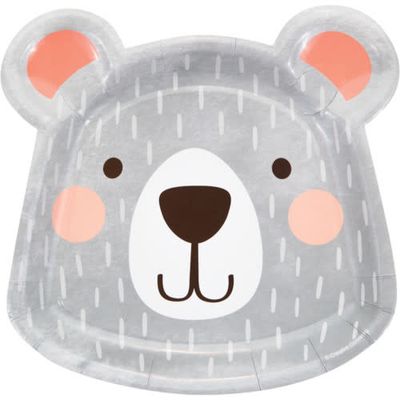 PAPER PLATE 9&quot;  8CT  1ST BDAY BEAR
