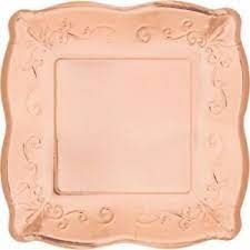 PAPER PLATES 8CT ROSE GOLD
