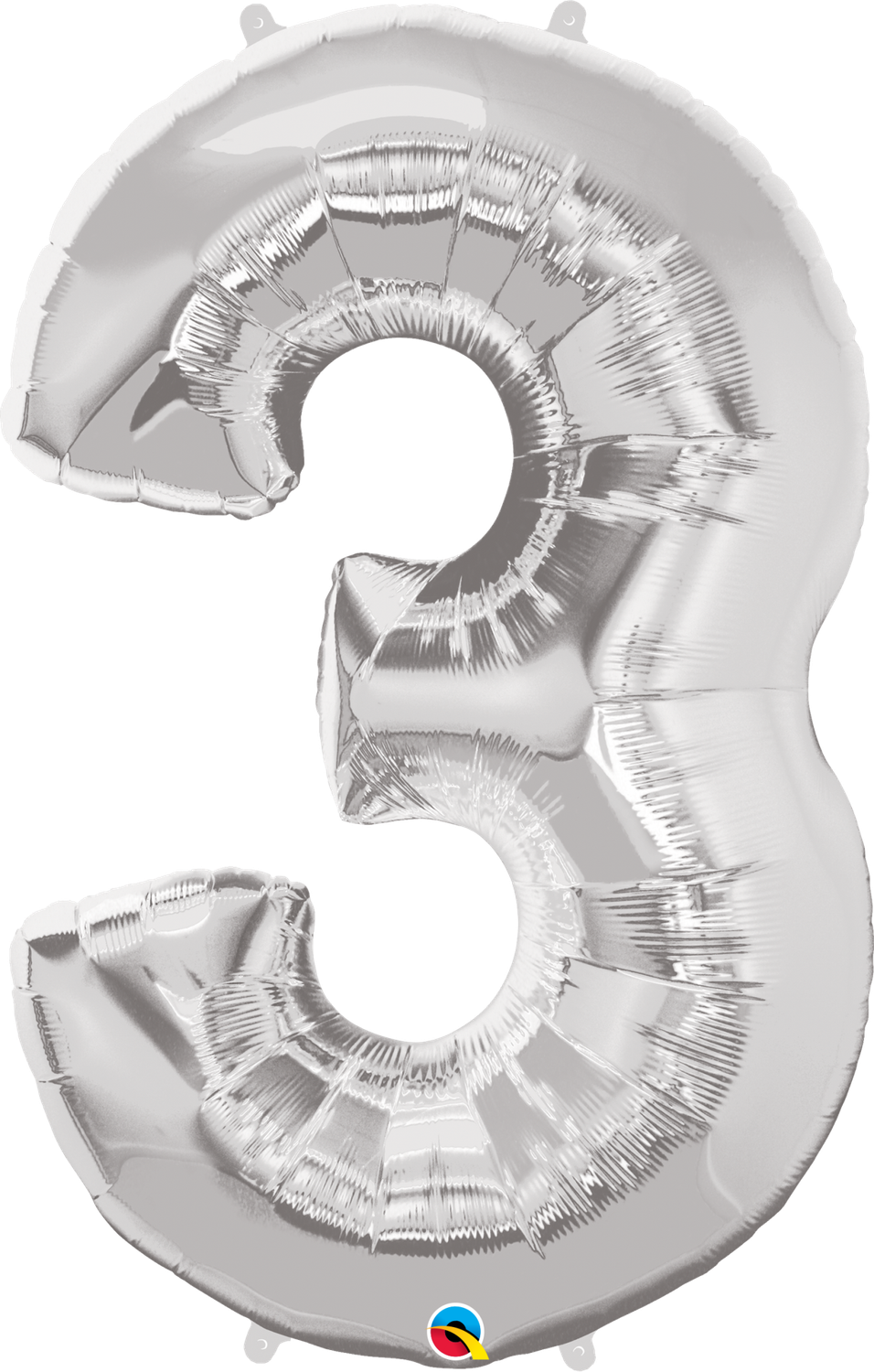 NUMBER THREE SILVER 34&quot; BALLOON FOIL