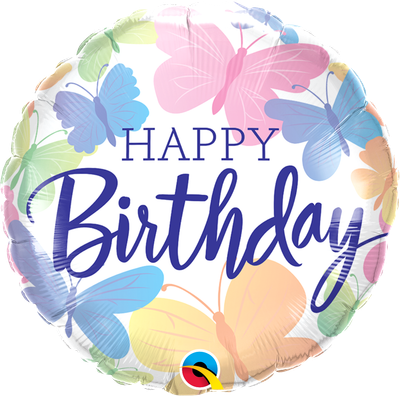 BDAY BEAUTIFUL BUTTERFLIES 18&quot; BALLOON
