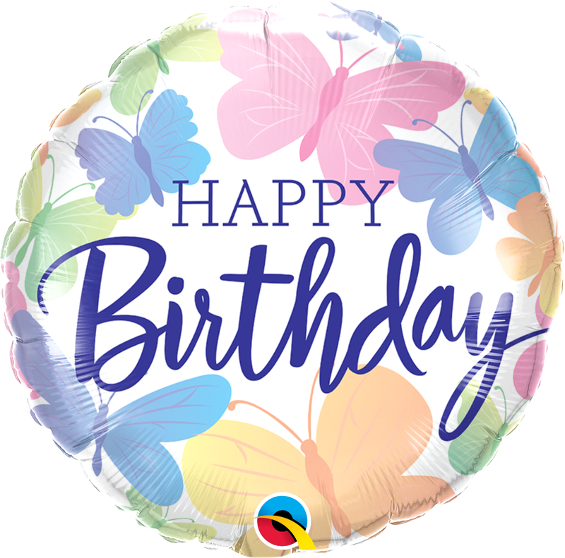 BDAY BEAUTIFUL BUTTERFLIES 18" BALLOON BDAY BEAUTIFUL BUTTERFLIES 18" BALLOON