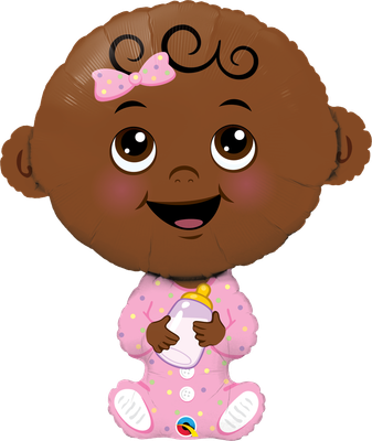 BABY GIRL DARK SKIN TONE 38" BALLOON BABY GIRL DARK SKIN TONE 38" BALLOON