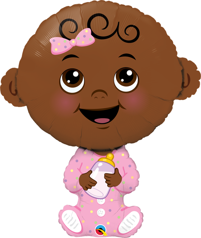 BABY GIRL DARK SKIN TONE 38" BALLOON BABY GIRL DARK SKIN TONE 38" BALLOON