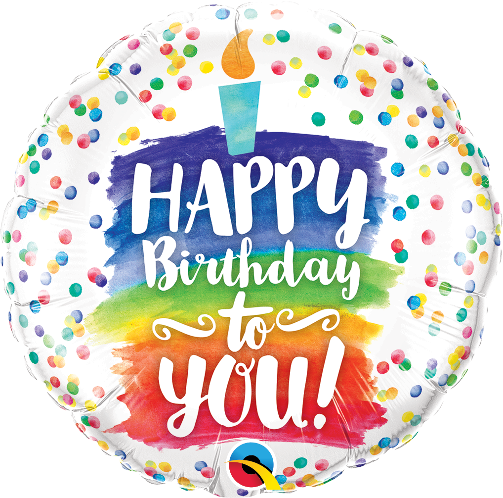 18 INCH HAPPY BDAY TO YOU RAINBOW CAKE