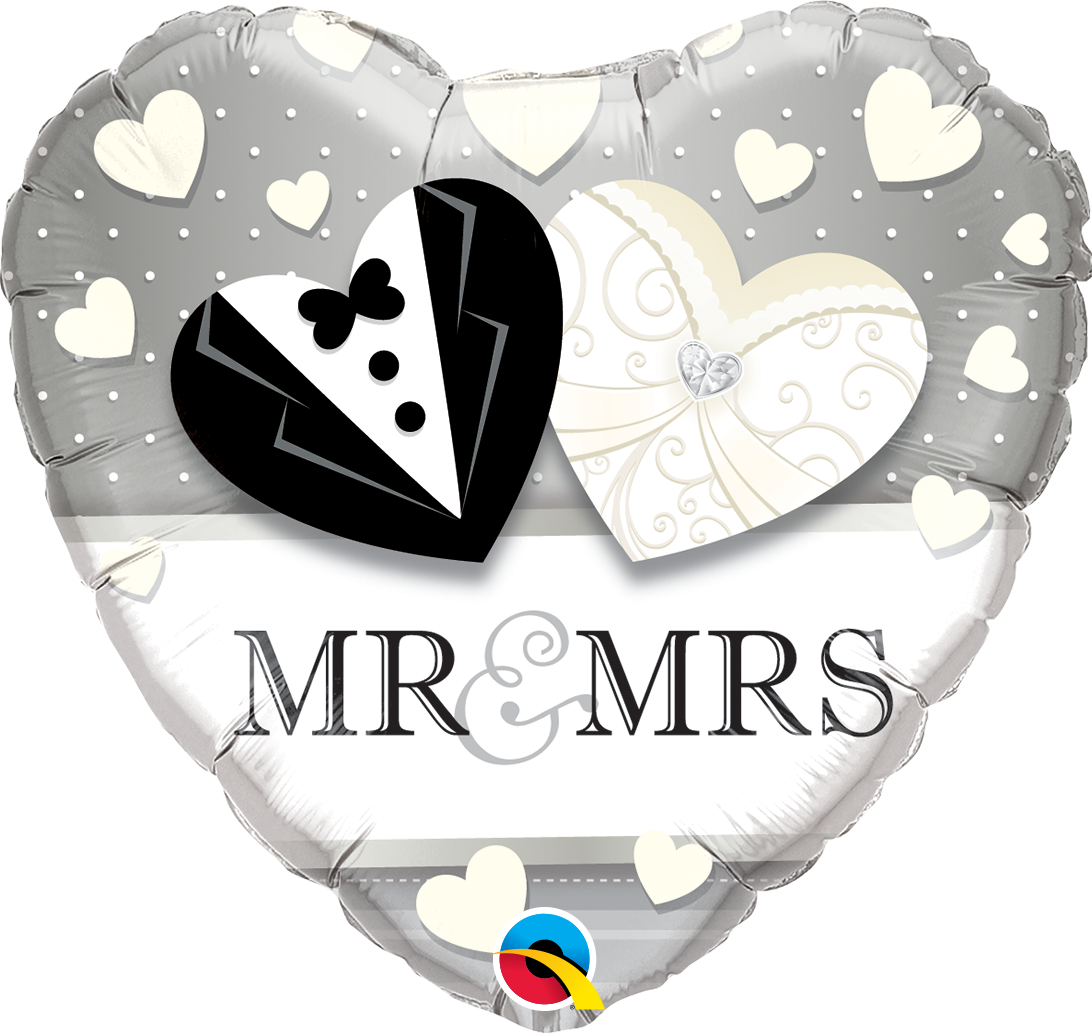 18 INCH MR. & MRS. WEDDING BALLOON 18 INCH MR. & MRS. WEDDING BALLOON