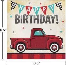 LUNCH NAPKINS 12/16CT 2P VINTAGE RED TRUCK BKF