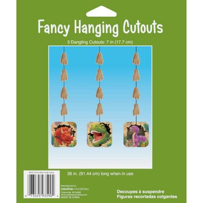 CUTOUTS  HANGING 3/CT DINO BLAST