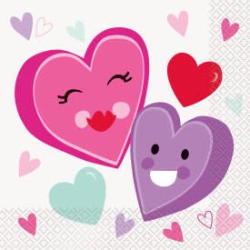 Smiling Hearts Luncheon Napkins, 16ct Smiling Hearts Luncheon Napkins, 16ct