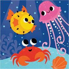 NAPKINS LN 12/16CT 2P OCEAN CELEBRATION BKF