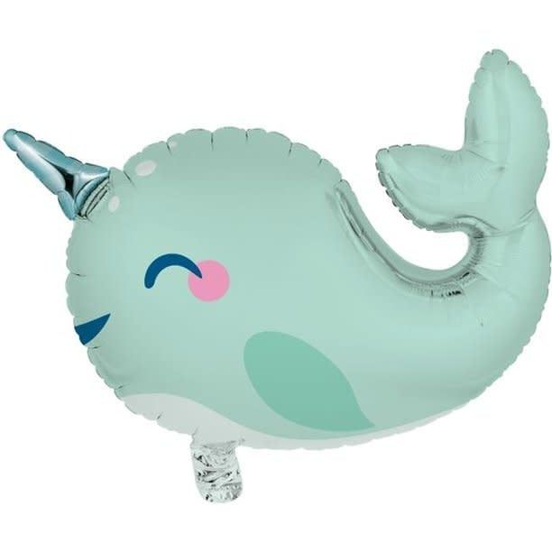 1CT SHAPED NARWHAL FOIL BALLOON 27" 1CT SHAPED NARWHAL FOIL BALLOON 27"