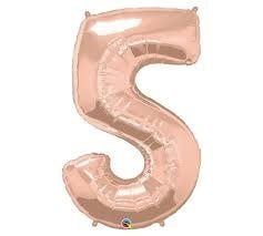 NUMBER FIVE ROSE GOLD 34&quot; BALLOON