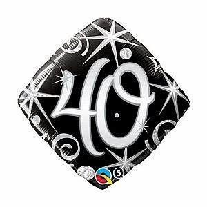 18&quot; 40 BLK &amp; SLVR BLLN BALLOON