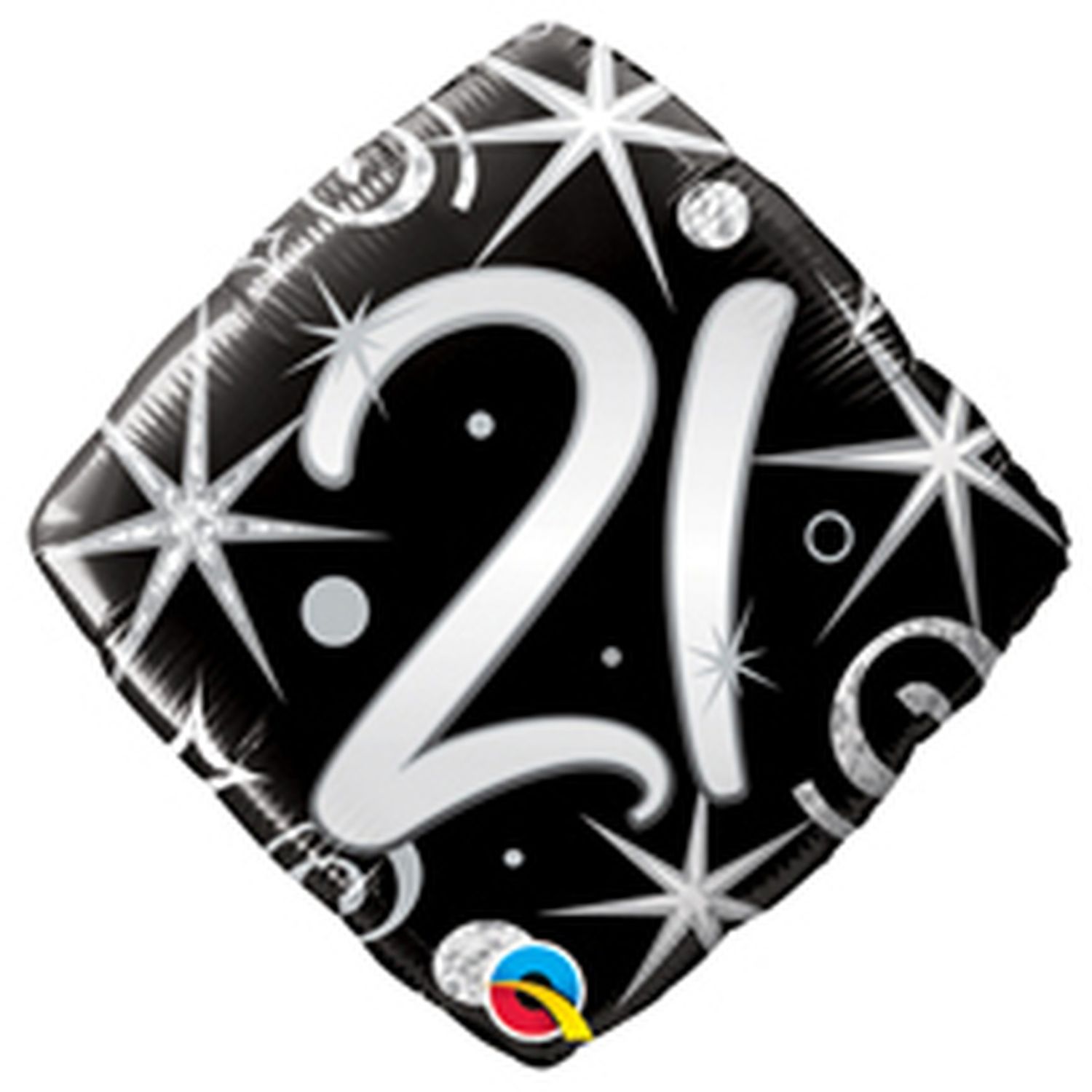 18" 21 BLK & SLVR BALLOON 18" 21 BLK & SLVR BALLOON