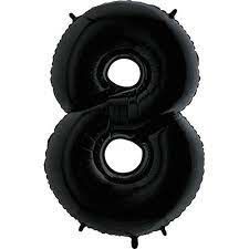 8 BLACK NUMBER BALLOON