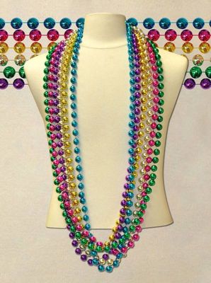 48" inch 16mm Assorted Metallic Beads 48" inch 16mm Assorted Metallic Beads 