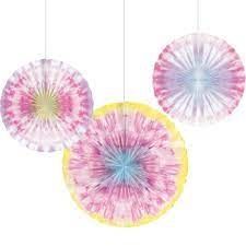 FAN 3CT 16&quot; 12&quot; 10&quot; TIE DYE PARTY