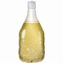 GOLDEN BUBBLY WINE BOTTLE 39&quot; BALLOON