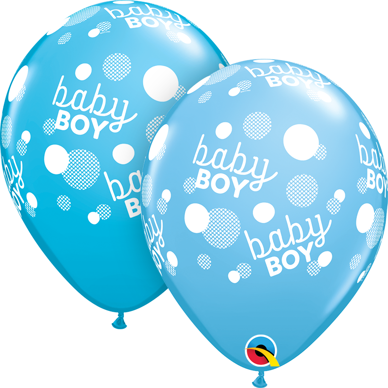 11 INCH BABY BOY BLUE DOTS-A-RND LATEX BALLOON 50CT 11 INCH BABY BOY BLUE DOTS-A-RND LATEX BALLOON 50CT