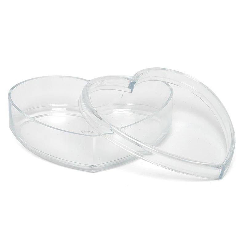 2-1/2" CLEAR HEART PLASTIC BOX