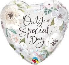 SPECIAL DAY WHITE FLORAL 18&quot; BALLOON