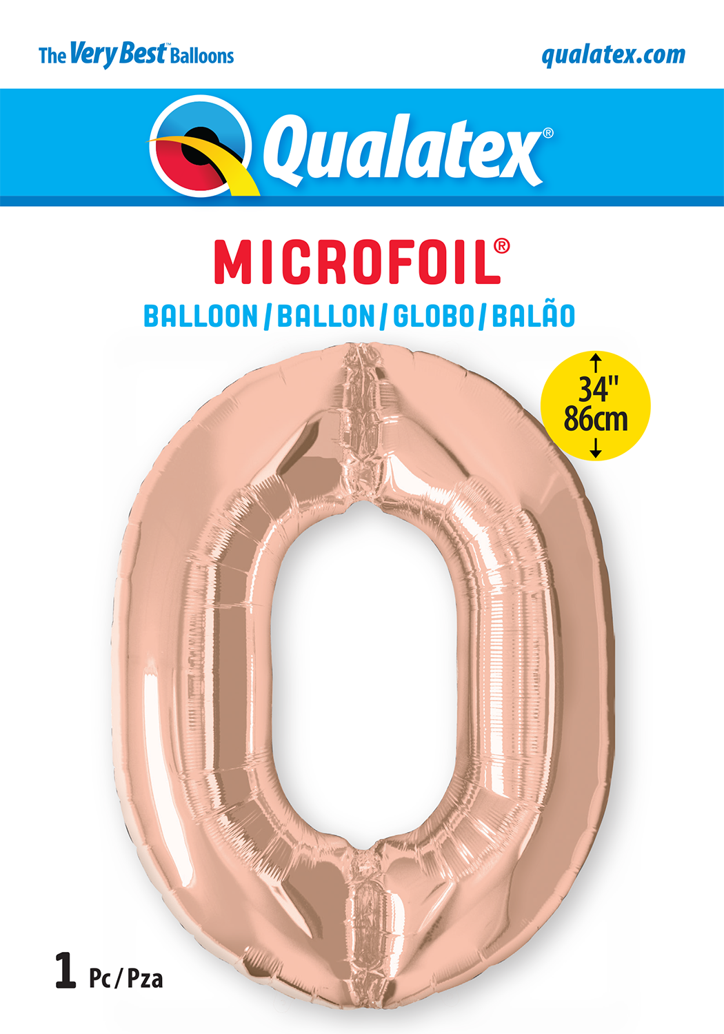 NUMBER ZERO ROSE GOLD 34&quot; BALLOON