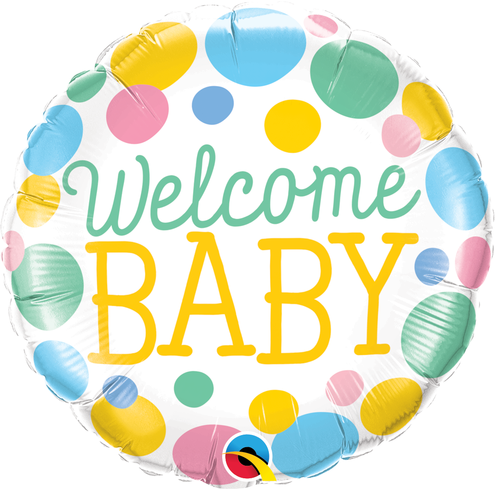 WELCOME BABY DOTS 18" BALLOON WELCOME BABY DOTS 18" BALLOON