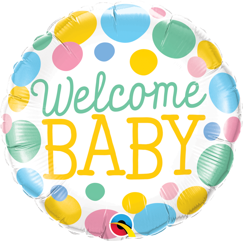WELCOME BABY DOTS 18" BALLOON WELCOME BABY DOTS 18" BALLOON