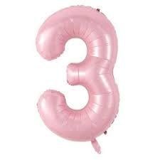 3 BABY PINK NUMBER BALLOON 3 BABY PINK NUMBER BALLOON