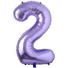 2 PURPLE NUMBER BALLOON