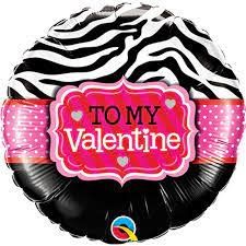 18 Inch To My Valentine Zebra Stripes