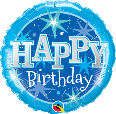 BDAY BLUE SPARKLE 18 INCH FOIL BALLOON BDAY BLUE SPARKLE 18 INCH FOIL BALLOON