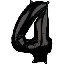 4 BLACK NUMBER BALLOON