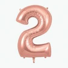 2 ROSE NUMBER BALLOON