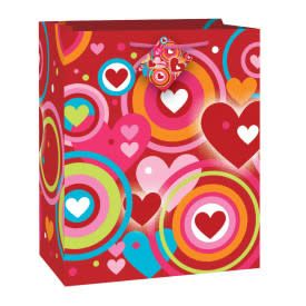 Retro Hearts Large Gift Bag