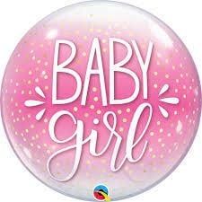 BABY GIRL PINK & CONFETTI DOTS 22" BALLOON BABY GIRL PINK & CONFETTI DOTS 22" BALLOON