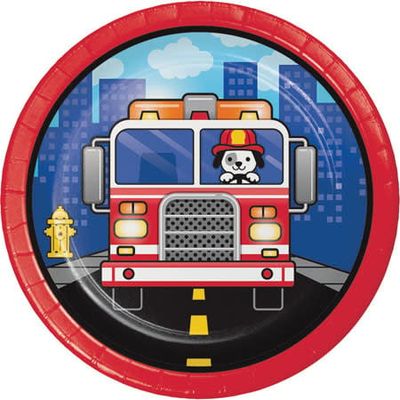 PLT7 SS 12/8CT FLAMING FIRE TRUCK
