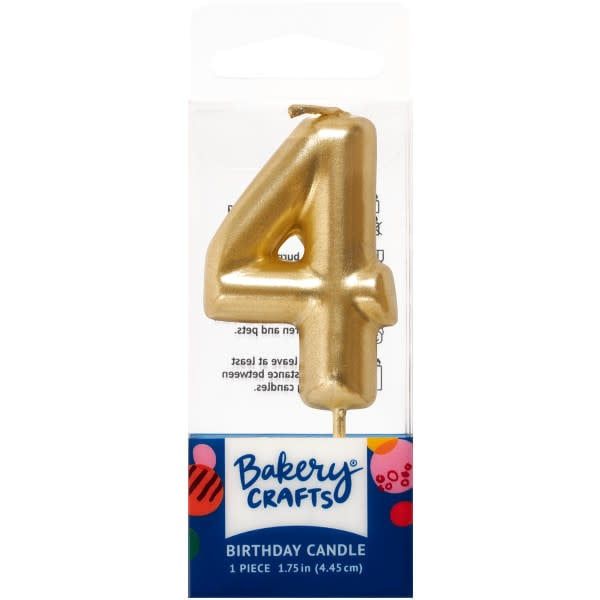 4 Mini Gold Numeral Candles 4 Mini Gold Numeral Candles