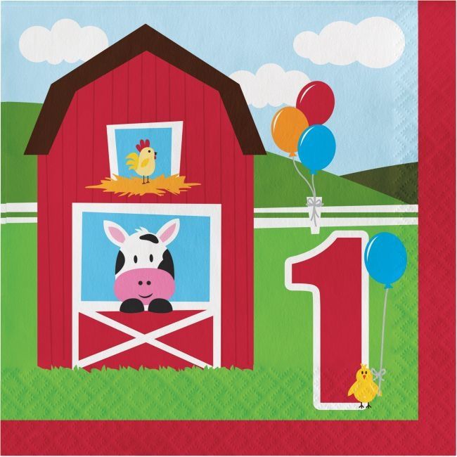 LUNCH NAPKIN 18CT 2P FARMHOUSE FUN 1ST