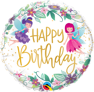 BDAY WILD FLOWER FAIRIES 18&quot; BALLOON
