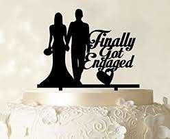 Mr &amp; Mrs Silhouette Couple Cake Topper Black