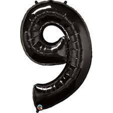 9 BLACK NUMBER BALLOON