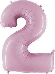 2 BABY PINK NUMBER BALLOON 2 BABY PINK NUMBER BALLOON