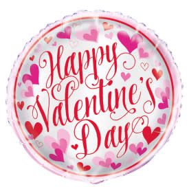 Red &amp; Pink Hearts Valentine&#39;s Day Round Foil Balloon 18&quot;, Bulk