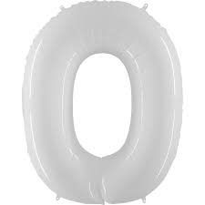 0 WHITE NUMBER BALLOON