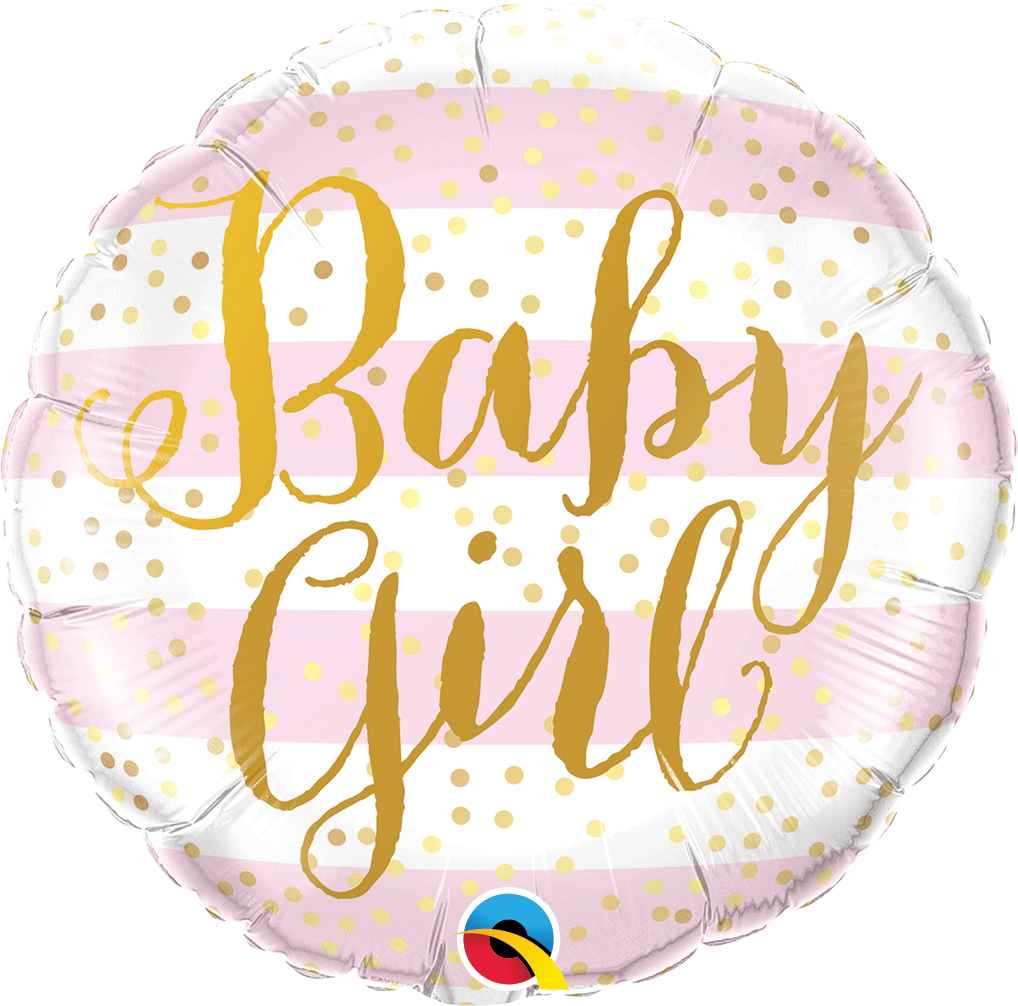 BABY GIRL PINK STRIPES 18&quot; BALLOON