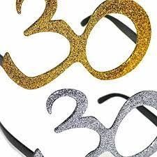 30 PARTY FUN  SUNGLASSES SILVER/GOLD