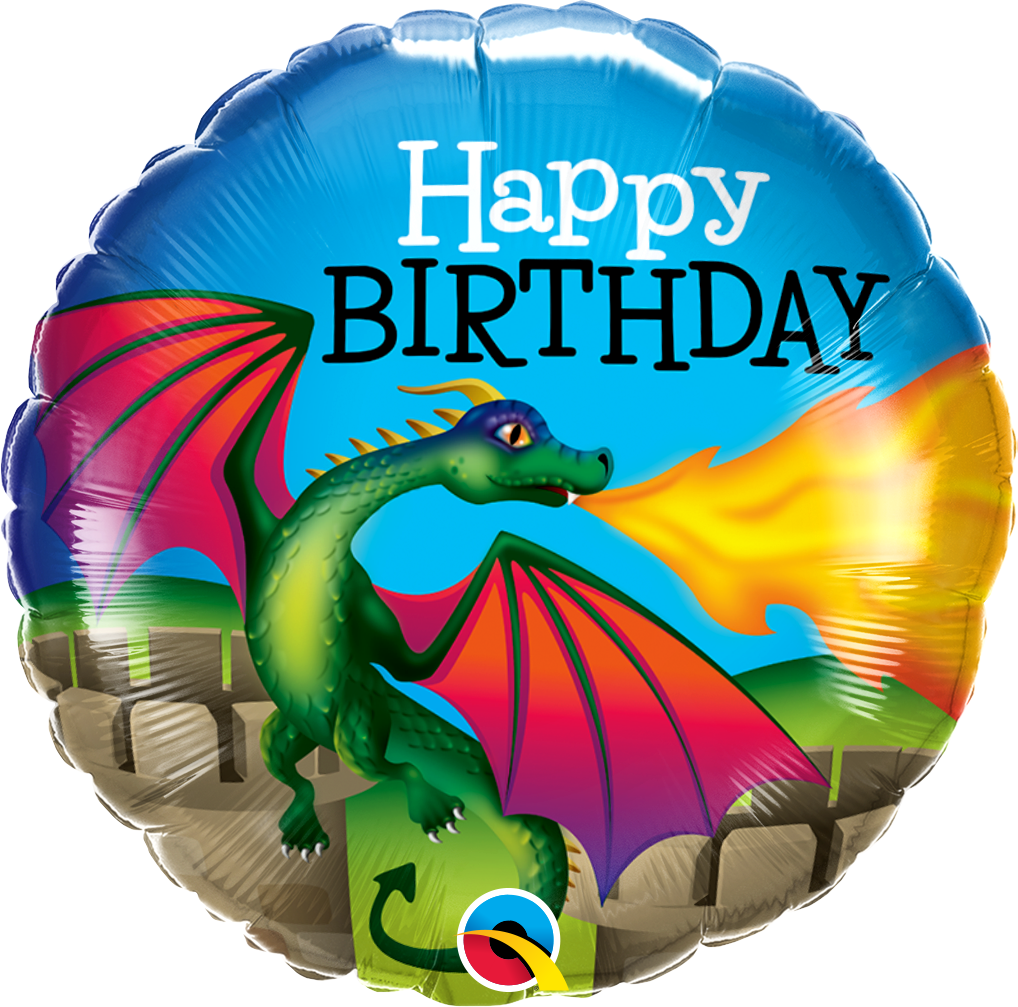 BDAY MYTHICAL DRAGON 18&quot; BALLOON