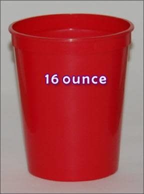 Plastic Cups 16 Ounce Red 5/PKT